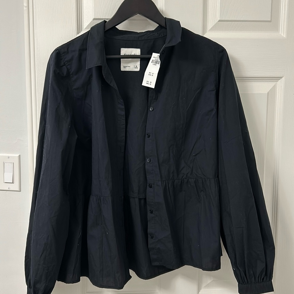 Abercrombie (XL) Black Button-Down Blouse